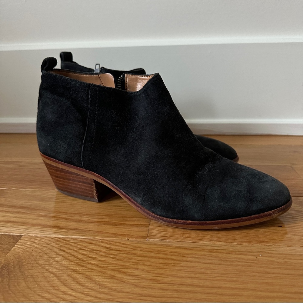 J. Crew Black Suede Low Heel Ankle Booties